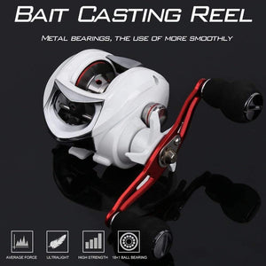 Planet Gates White / Left Hand 18+1BB Fishing Reel Strong Drag Power 10kg White Right/Left Handed Carp Fishing Wheels Fishing Tracking