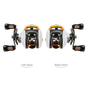 Planet Gates White / Left Hand Speed Baitcasting Fishing Reel 13BB Ball Bearing GT 6.3:1 Baitcasting Fishing Reel Coils with Brake System Carretilha