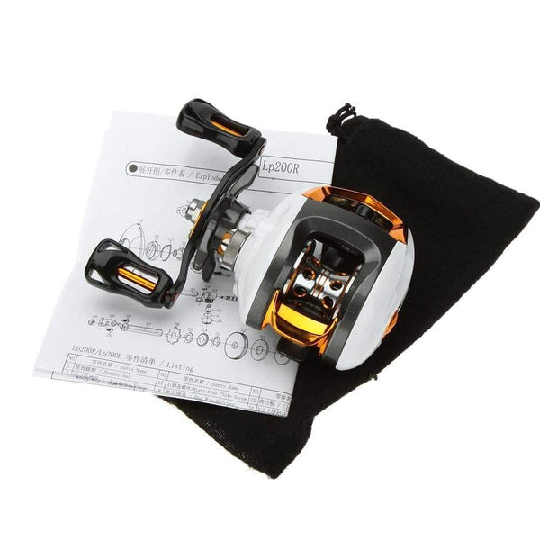 Planet Gates White / Left Hand Speed Baitcasting Fishing Reel 13BB Ball Bearing GT 6.3:1 Baitcasting Fishing Reel Coils with Brake System Carretilha