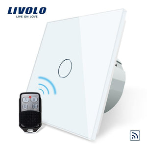 Planet Gates White Livolo EU Standard Remote Switch, AC 220~250V Wall Light Remote Touch Switch With Mini Remote Controller C701R-11-RT12,no Logo