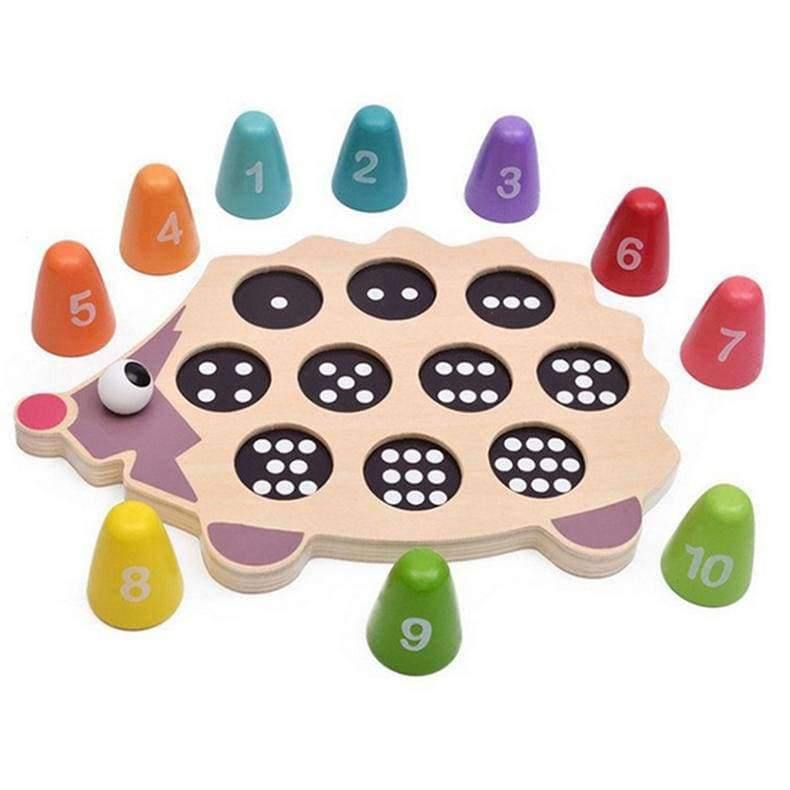 Planet Gates White Log Wood Baby educational early learning toy pre-school math learning tool lovely hedgehog balance memory training matching game