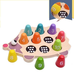Planet Gates White Log Wood Baby educational early learning toy pre-school math learning tool lovely hedgehog balance memory training matching game