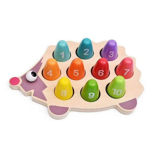 Planet Gates White Log Wood Baby educational early learning toy pre-school math learning tool lovely hedgehog balance memory training matching game