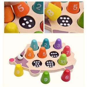 Planet Gates White Log Wood Baby educational early learning toy pre-school math learning tool lovely hedgehog balance memory training matching game