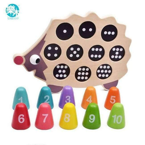Planet Gates White Log Wood Baby educational early learning toy pre-school math learning tool lovely hedgehog balance memory training matching game