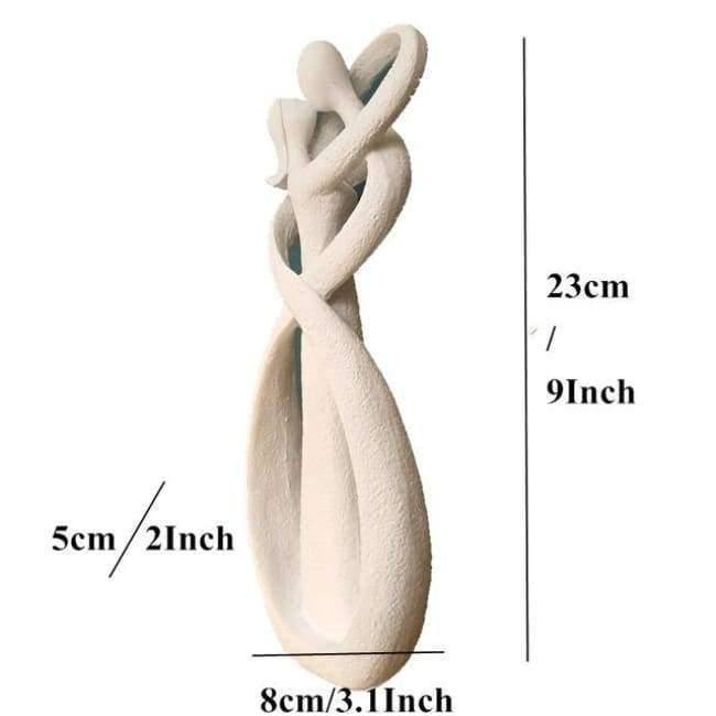Planet Gates 9 Inch Sandstone White Kissing Lover Figurines Wedding Decoration Anniversary Souvenirs Vintage Home Decor Christmas Gift