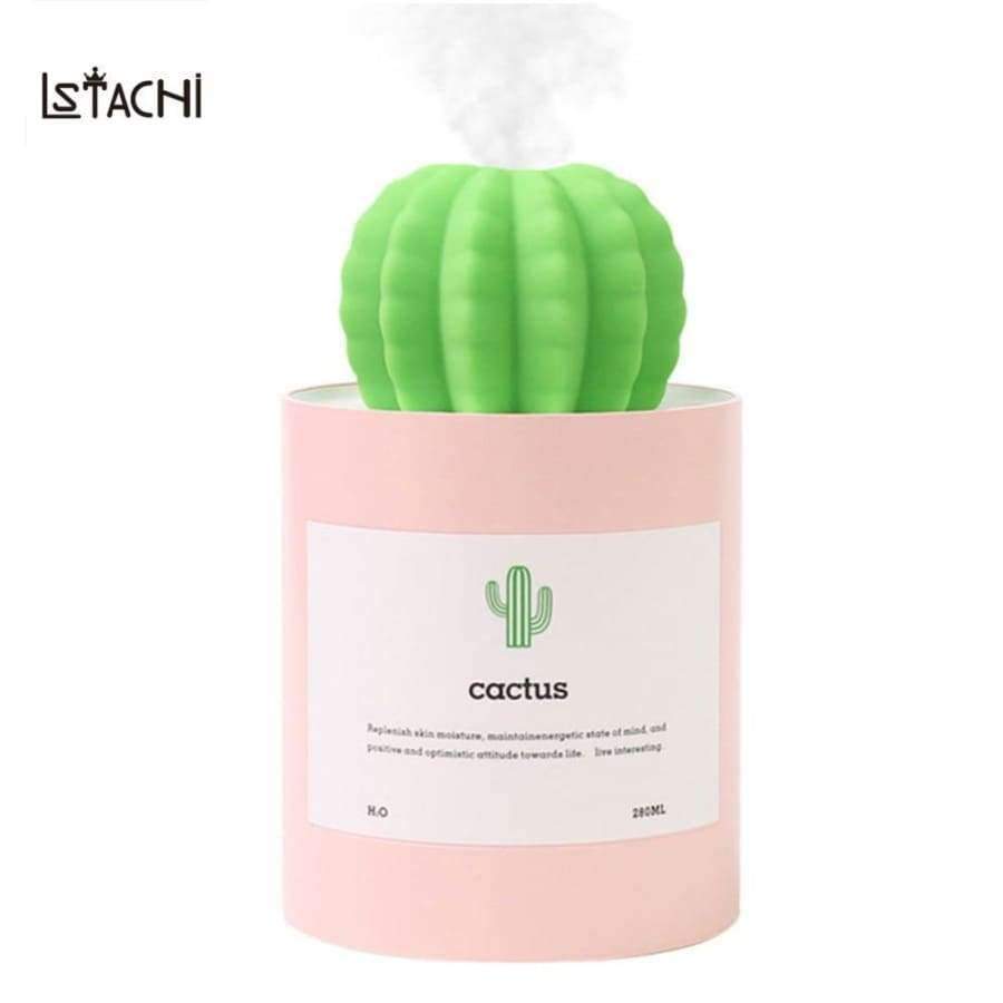 Planet Gates White LSTACHi Household Appliances Cactus Air Humidifier Ultrasonic Humidifiers 280ML Mist Maker Aromatherapy Diffuser Aroma Home