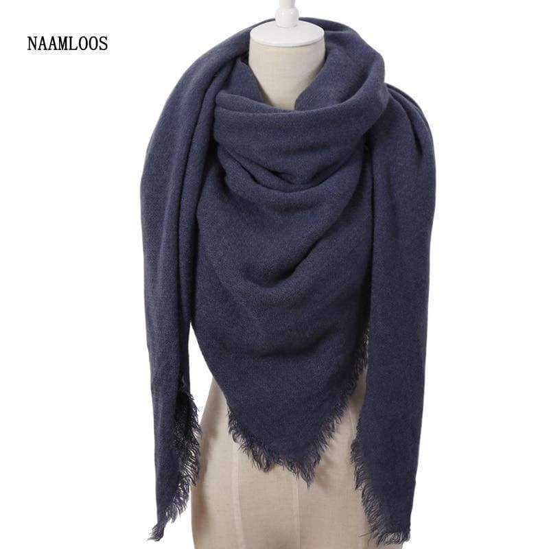 Planet Gates White Luxury Brand Scarf Women Cashmere Solid Color Winter Square Shawls and Wraps Oversize Blankets Foulard  Dropshipping