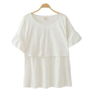 Planet Gates White / M Cotton Maternity Clothing Breastfeeding Nursing Tops Pregnancy Shirt Clothes For Pregnant Women Plus Size Wear Summer 2018 New