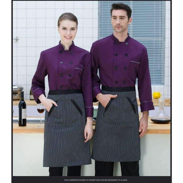 Planet Gates white / M Long Sleeve Men Restaurant Chef Jacket for Cook Work Wear Hotel Breathable Double-breasted Woman Chef Uniform Kitchen Tool 89