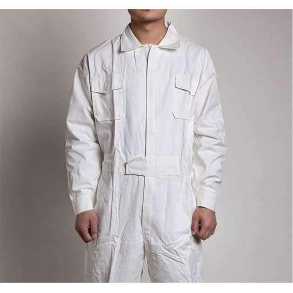 Planet Gates White / M Men Work Overalls Long Sleeve Working Coveralls Comfortable Cotton Labor Uniforms Workwear Repairman Auto Repair Plus Size M-4XL