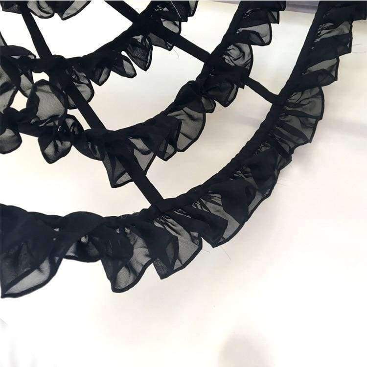 Planet Gates Short Petticoat Rockabilly Waist Adjust 3 Layers Hoop Ruffle Chiffon Cosplay Petticoat Underskirt Wedding Accessories