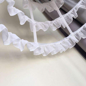 Planet Gates White / M Short Petticoat Rockabilly Waist Adjust 3 Layers Hoop Ruffle Chiffon Cosplay Petticoat Underskirt Wedding Accessories