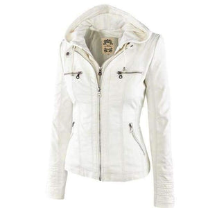 Planet Gates White / M Winter Faux Leather Jacket Women Casual Basic Coats Plus Size 7XL Ladies Basic Jackets Waterproof Windproof Coats Female 50