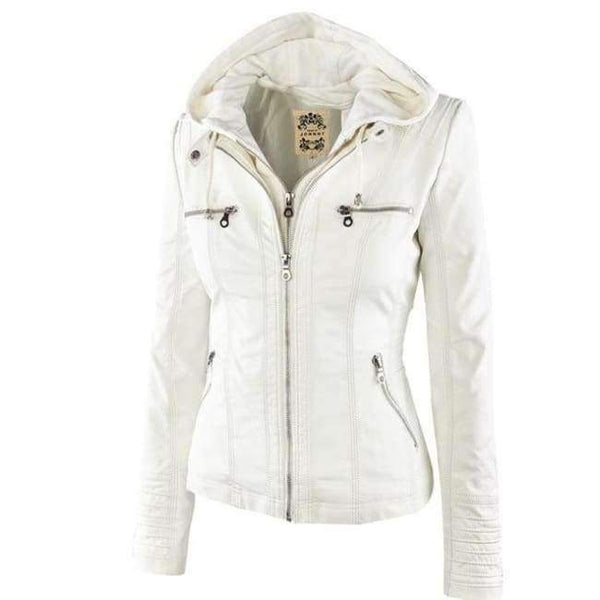 Planet Gates White / M Winter Faux Leather Jacket Women Casual Basic Coats Plus Size 7XL Ladies Basic Jackets Waterproof Windproof Coats Female 50