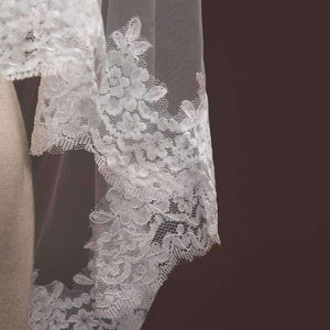 Planet Gates White Mariage 1.2 Meters Lace Edage Short Wedding Veil 2017 Tulle Ivory/White Bridal Veil Wedding Accessories Velos de Novia