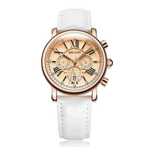 Planet Gates White MEGIR Fashion Women Bracelet Watches Top Brand Luxury Ladies Quartz Watch Clock for Lovers Relogio Feminino Sport Wristwatches