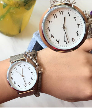 Planet Gates White Men Unique Arabic Numbers  White Black Lover's Watch Mesh Steel Belt Watch Men Women Quartz Wristwatches Clock