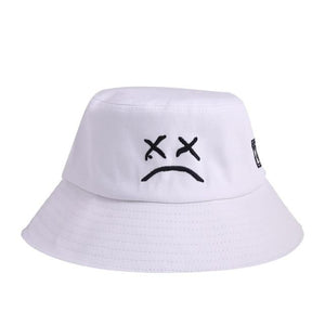 Planet Gates White Men Women Bucket Hat Crying Face Embroidery Boonie Hat Solid Color Travel Beach Sun hats Casual Visor Fishman Caps