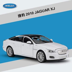 Planet Gates White Model Car 1:24 Diecast Car Toys Classic 2010 JAGUAR XJ High Simulator Car Alloy Metal Toy Car For Children Gift Collection