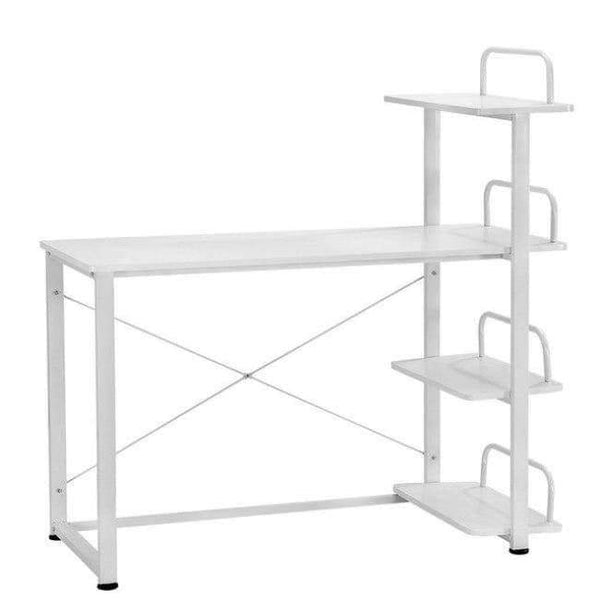 Planet Gates white Modern Home Office Desk Corner Computer PC Table Workstation with Bookcase Shelf Office Furniture Dropshipping