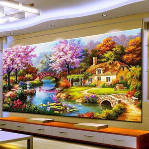 Planet Gates White Needle Arts Crafts Diy Diamond Painting Cross Stitch Dream Home Diamond Embroidery Cabin Scenery Rubik's Cube Drill Picture