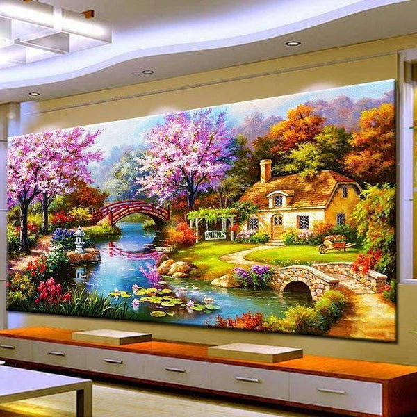 Planet Gates White Needle Arts Crafts Diy Diamond Painting Cross Stitch Dream Home Diamond Embroidery Cabin Scenery Rubik's Cube Drill Picture