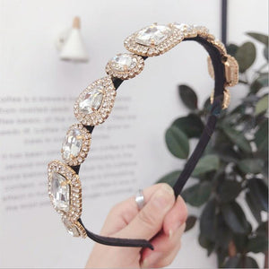 New High-end Hair Accessories Women's Rhinestones Super Flash Alloy Diamonds Fine Side Hairband Headband Fashion Girl Hair Band