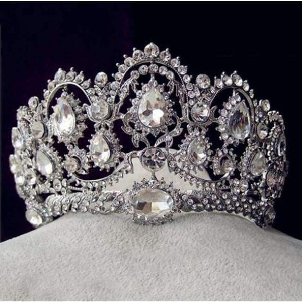 Planet Gates Hvid Ingen Kam KMVEXO Europæiske Dråbe Grønne Røde Krystal Tiaraer Vintage Guld Rhinestone Pageant Kroner Med Kam Barok Bryllupshårtilbehør