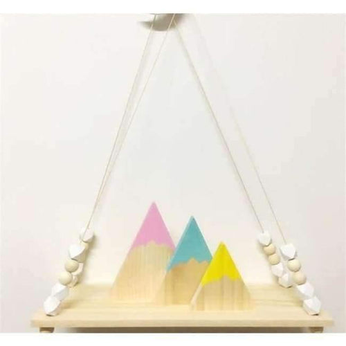 Planet Gates White no Tassel Bedroom wall shelves DIY Original Wood Beads Wall Shelf Storage Shelves Organization swing shelves Home Decor