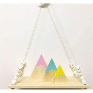 Planet Gates White no Tassel Bedroom wall shelves DIY Original Wood Beads Wall Shelf Storage Shelves Organization swing shelves Home Decor