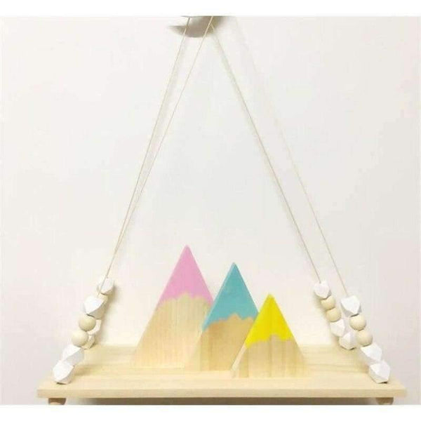 Planet Gates White no Tassel Bedroom wall shelves DIY Original Wood Beads Wall Shelf Storage Shelves Organization swing shelves Home Decor