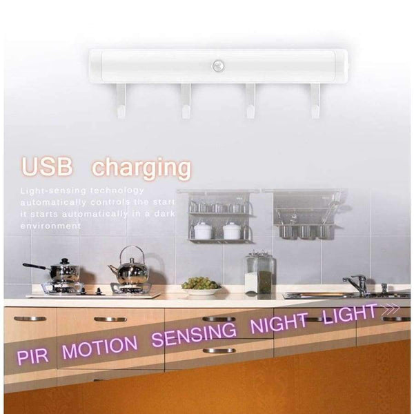 Planet Gates White / Non-rechargeable LED Cabinet Light With Hanging Fuction Led Motion Sensor Bar light Bulb 12Leds Closets Bureau Desk Emergency Night lighting