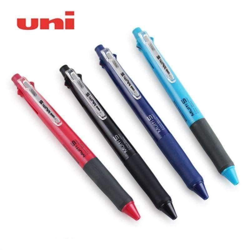 Planet Gates White One Piece Uni MSE5-500 Multifunction Pen 4 Oil Core & Mechanical Pencil for Office School Writing Supplies