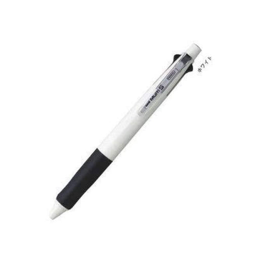 Planet Gates White One Piece Uni MSE5-500 Multifunction Pen 4 Oil Core & Mechanical Pencil for Office School Writing Supplies