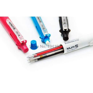 Planet Gates White One Piece Uni MSE5-500 Multifunction Pen 4 Oil Core & Mechanical Pencil for Office School Writing Supplies