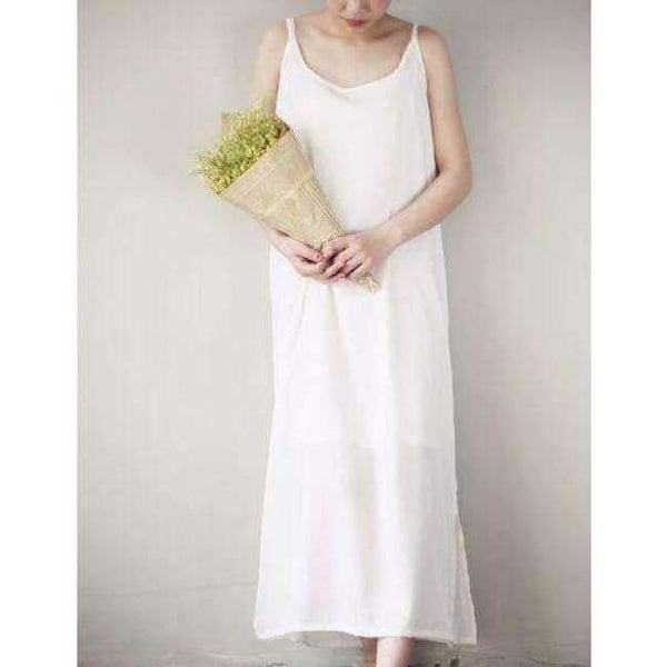 Planet Gates white / One Size 100% REAL SILK Full slips Healthy Under dress Anti emptied Intimates 2017 New Everyday slip dress Nude Black White