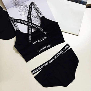 Planet Gates White / One Size Lounge Underwear Comfortable Wireless Loungewear Lingerie Bra Set Black and White Cotton Bras Sets