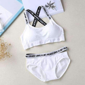 Planet Gates White / One Size Lounge Underwear Comfortable Wireless Loungewear Lingerie Bra Set Black and White Cotton Bras Sets