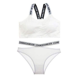 Planet Gates White / One Size Lounge Underwear Comfortable Wireless Loungewear Lingerie Bra Set Black and White Cotton Bras Sets Dropshipping