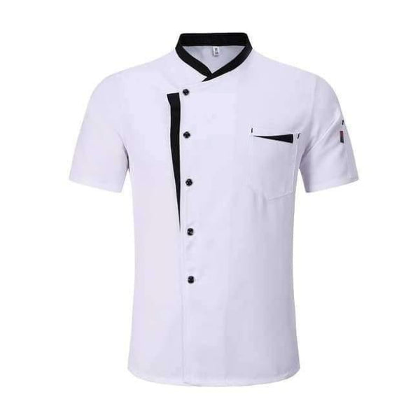 Planet Gates White / One Size M-3XL High Quality Wholesale Unisex Kitchen Cooker Chef Uniforms Bakery Food Service Short Sleeve Breathable Chef Jacket & Apron