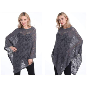 Planet Gates White / One Size Sexy Bikini Cover Up Thin Sweater Women Solid Hollow Out Cardigan Poncho Plus Size Pullovers Sweaters