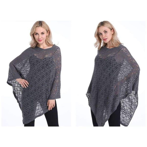 Planet Gates White / One Size Sexy Bikini Cover Up Thin Sweater Women Solid Hollow Out Cardigan Poncho Plus Size Pullovers Sweaters