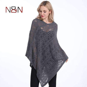 Planet Gates White / One Size Sexy Bikini Cover Up Thin Sweater Women Solid Hollow Out Cardigan Poncho Plus Size Pullovers Sweaters