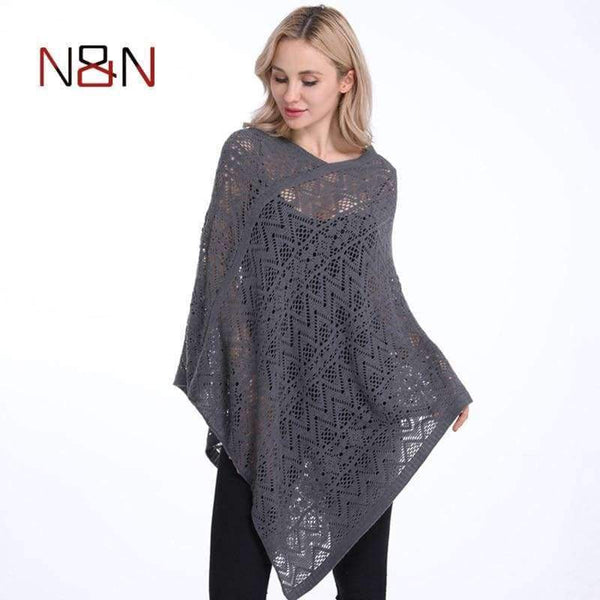 Planet Gates White / One Size Sexy Bikini Cover Up Thin Sweater Women Solid Hollow Out Cardigan Poncho Plus Size Pullovers Sweaters