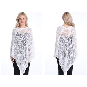 Planet Gates White / One Size Sexy Bikini Cover Up Thin Sweater Women Solid Hollow Out Cardigan Poncho Plus Size Pullovers Sweaters
