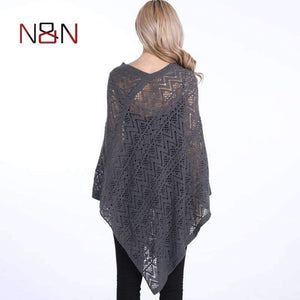 Planet Gates White / One Size Sexy Bikini Cover Up Thin Sweater Women Solid Hollow Out Cardigan Poncho Plus Size Pullovers Sweaters