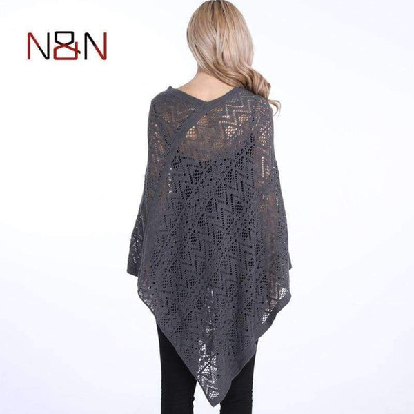 Planet Gates White / One Size Sexy Bikini Cover Up Thin Sweater Women Solid Hollow Out Cardigan Poncho Plus Size Pullovers Sweaters