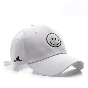 Planet Gates White / One Size Summer Baseball Cap Smiley Embroidery Snapback Hats for Men Women Simple Bonnet Caps  Fashion Hip Hop Cap Dad Hat
