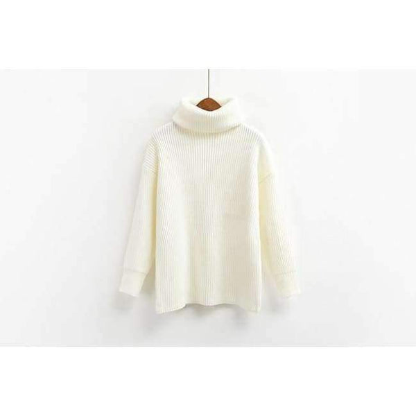 Planet Gates White / One Size Winter Knitted Sweaters Women Fashion Turtleneck Pullover Sweater Female Casual All-match Jumper 8 Colors